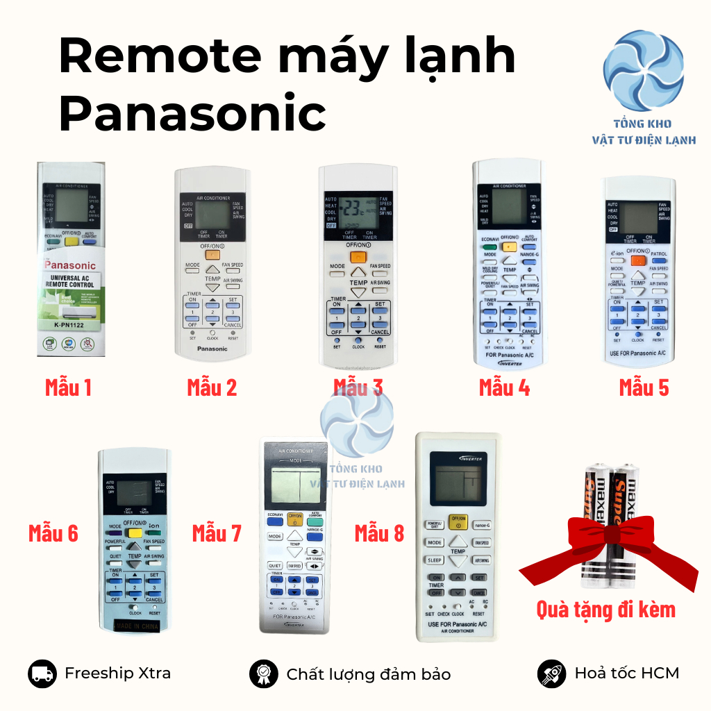 Remote máy lạnh Panasonic - Điều khiển điều hoà Panasonic các loại - Mốt điều hoà Panasonic