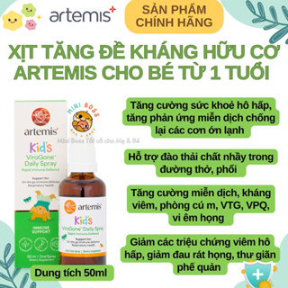 [Date 2027] Xịt Tăng đề kháng Artemis Kids ViroGone Spray cho bé từ 1 tuổi 50ml