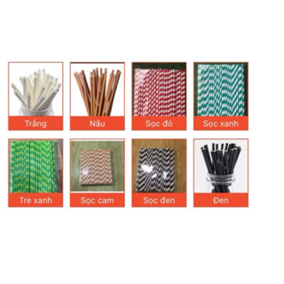 Ống hút giấy - phi 6 ( 500 chiếc/gói)