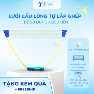 Bộ Lưới Cầu Lông Gấp Gọn Có Trụ Phụ Kiện Cầu Lông 3in1 Lưới Di Động Tiện lợi cho Gia Đình MiRi Sport