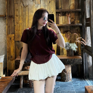 (ẢNH OLDSCHOOL) Chân váy bí phồng chất dù dáng ngắn có lót quần trong Doudou