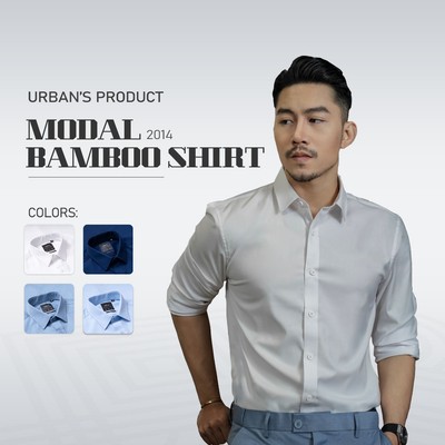 Áo Sơ Mi Nam Urban Chất Bamboo Thoáng Mát, Hạn Chế Nhăn, Mềm Mịn, Kháng Khuẩn, Phom Vừa Vặn, Tôn Dáng NO.2014
