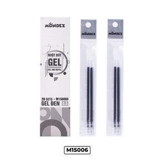Hộp 40 Ngòi Bút Gel MONDEZ 0.5mm, Ruột Bút Thay Thế Mực Xanh Đen Nhanh Khô, Ra Đều M15006- Dùng Cho Bút M15004