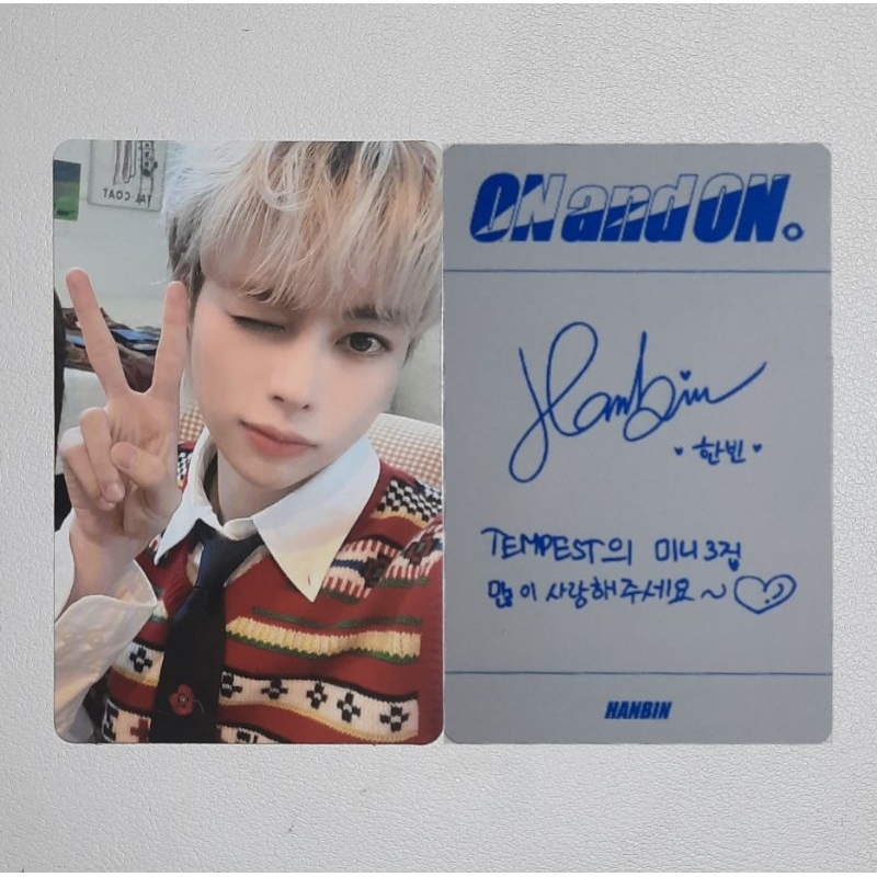 Card Hanbin TEMPEST mini album ON AND ON (thẻ bo góc)