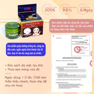Kem AIHAO Trắng Da Mặt 3in1 (hộp 10g) hỗ trợ ngừa sắc tố, duy trì làn da sáng đẹp tự nhiên