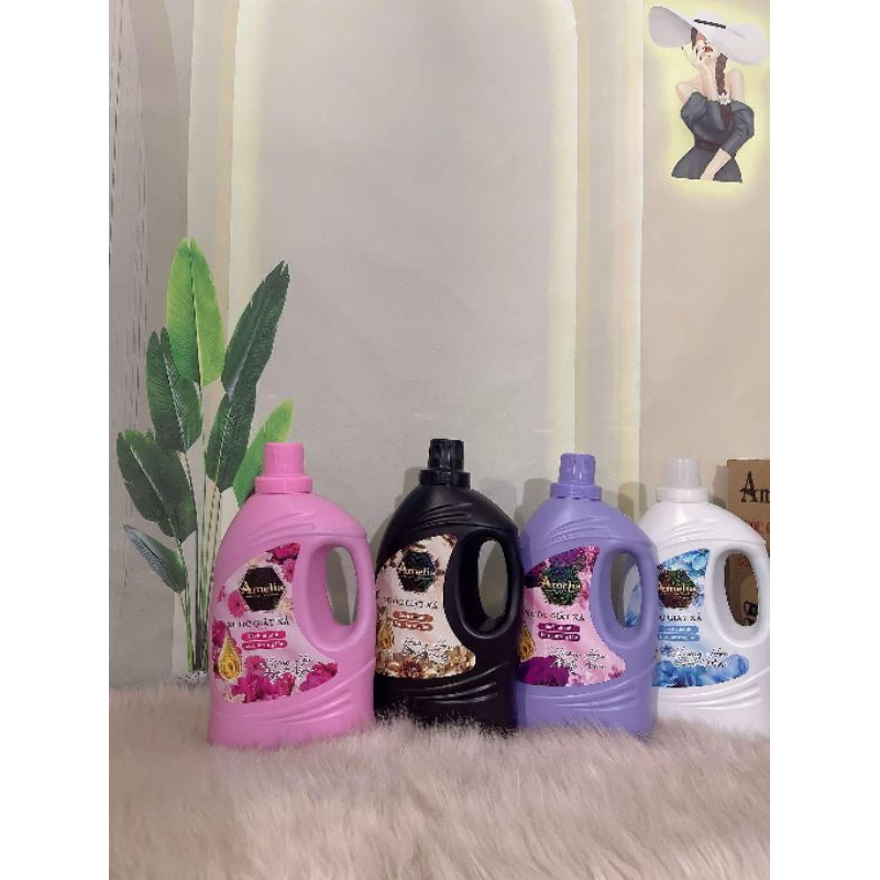 [Mua 2 tặng 2 ]1 Thùng 4 Can Nước Giặt Xả 2 in 1 Amelia Giặt Sạch Sâu Lưu Hương Nước Hoa Thơm Lâu 4 