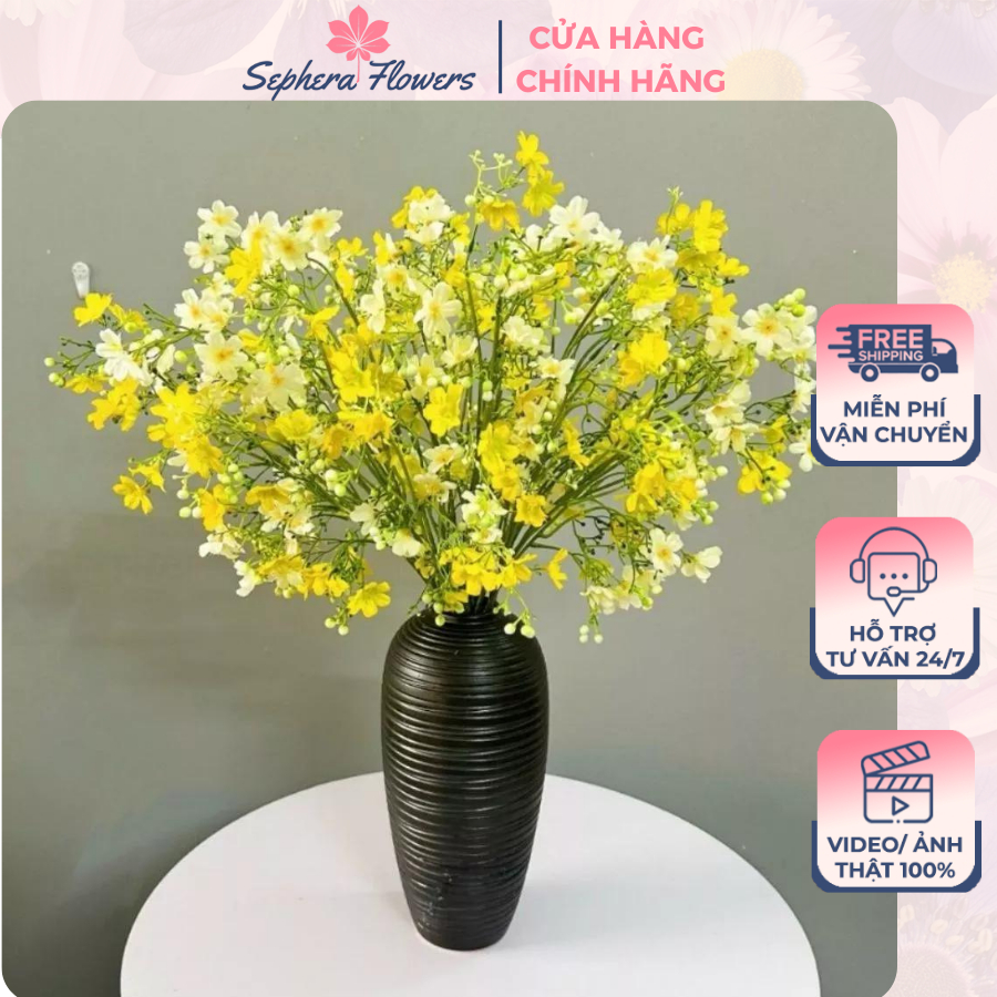 SEPHERA Flower Hoa Giả Nhất Chi Mai Cao Cấp Trang Trí Nhà Cửa, Cắm Lọ Hoa Để Bàn Sang Trọng, Tinh Tế