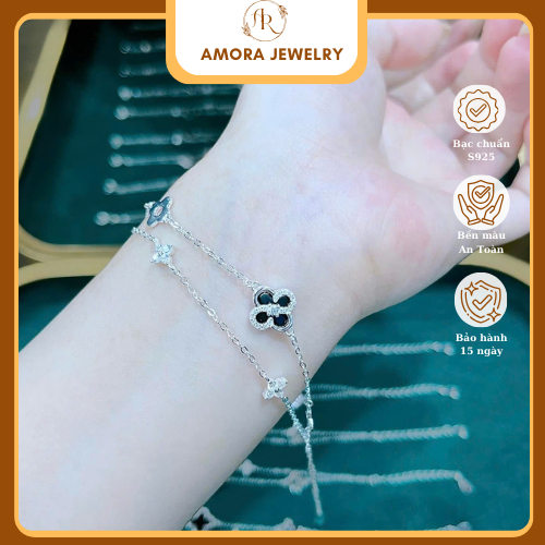 Lắc tay cỏ 4 lá bạc ý về thêm mẫu mới - Amora Jewelry