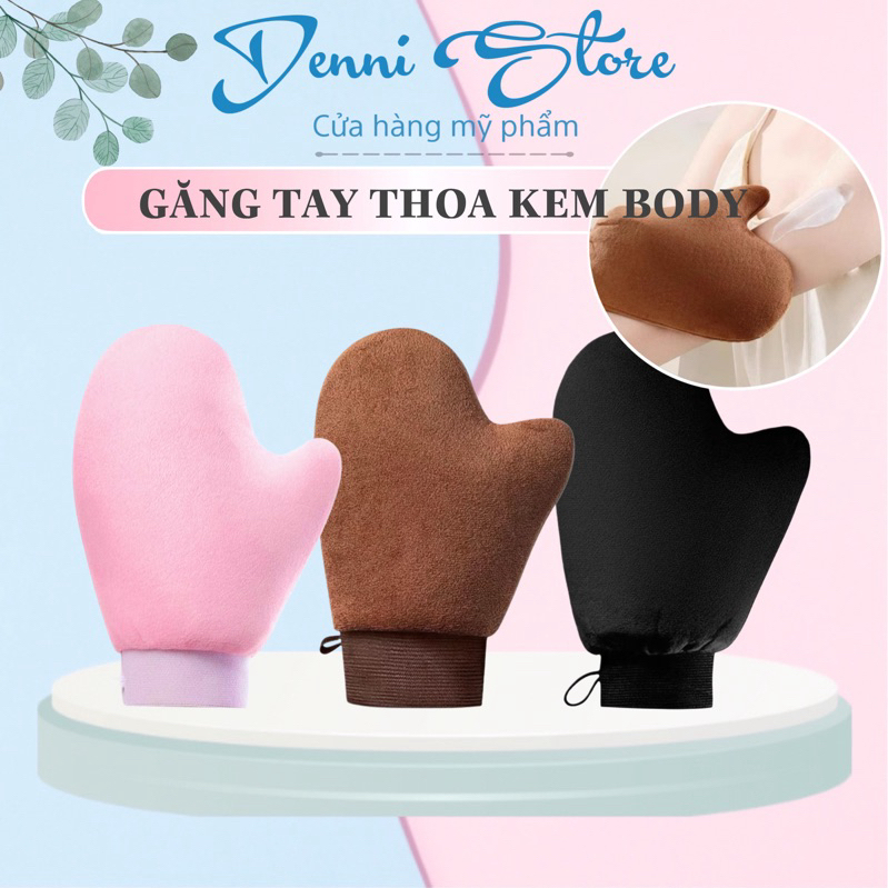 Chiếc Găng Tay Thoa Kem Body Làm Bằng Vải Nhung Mịn Màng - Tiện Dụng Cho Sử Dụng Hai Mặt - Denni