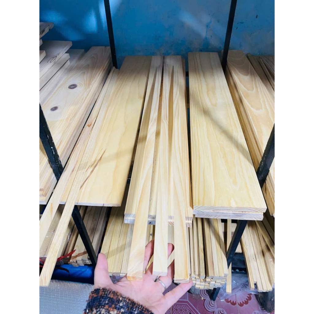 Set 5 thanh gỗ thông Dài 20-100 cm x Rộng 2 x Dày 0.5 cm làm nẹp, đồ chơi handmade