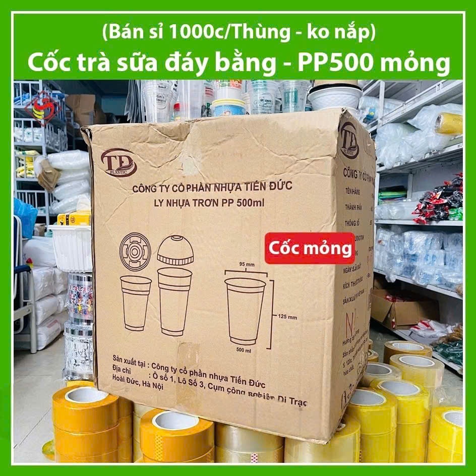 (Sỉ 1000c/T) - Ly cốc PP500 (Mỏng) trà sữa
