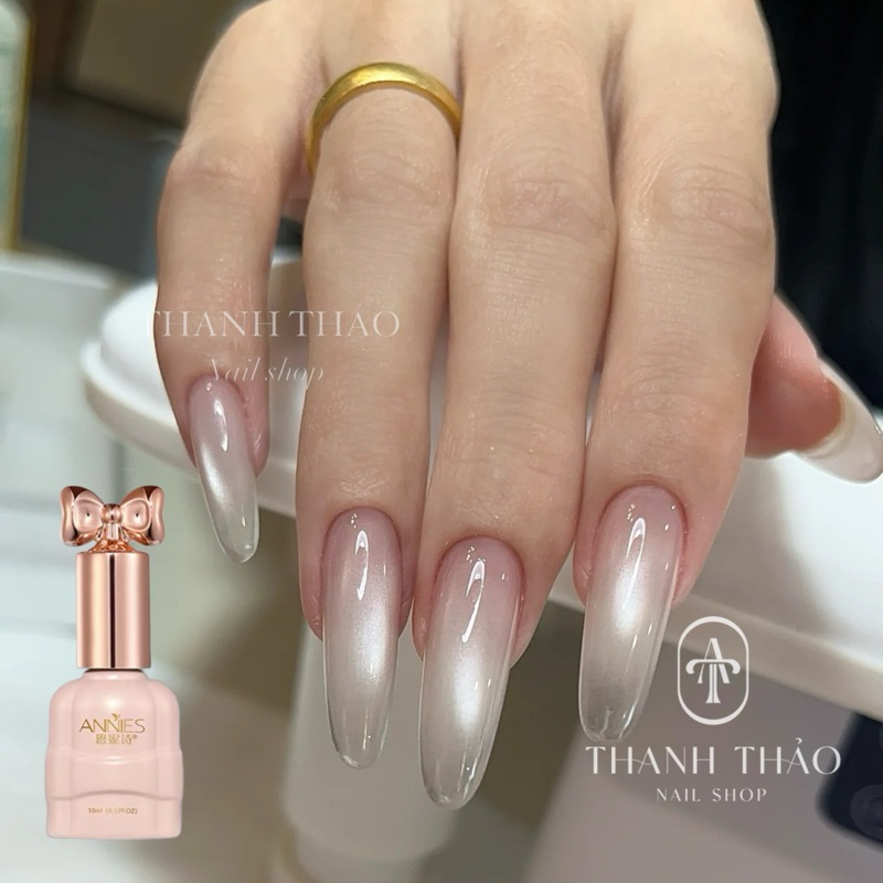 Sơn gel mắt mèo Annies ánh nước trong veo chai hồng M01