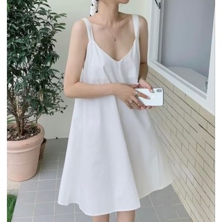  Váy 2 dây xòe rộng Váy 2 dây bản to cổ tim có bigsize 40kg-120kg 