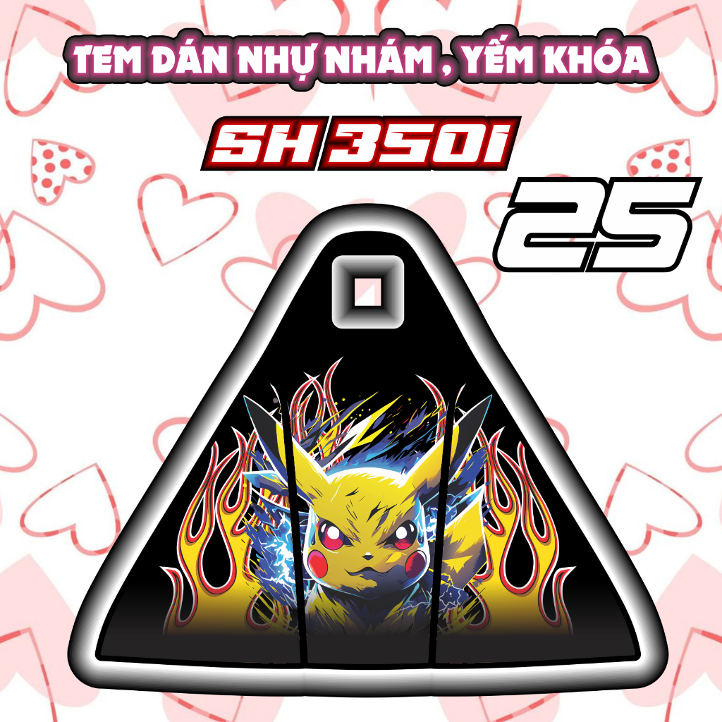 Tem dán trang trí chống trầy yếm nhựa nhám xe SH 350i baby three natra nhãn dán sticker