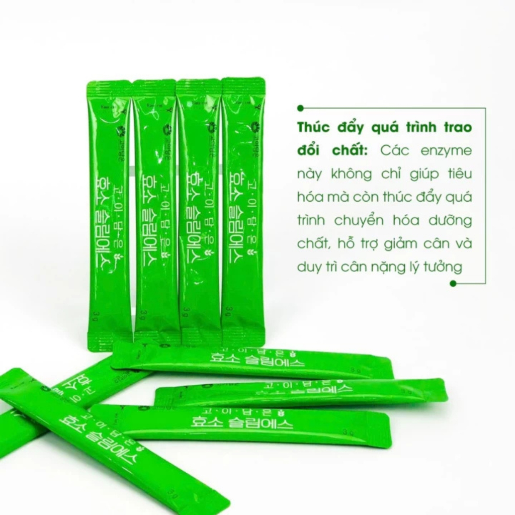 Bột uống hỗ trợ giảm cân Hàn Quốc, Enzyme SlimS Goidameun, men vi sinh giúp giảm eo giảm mỡ