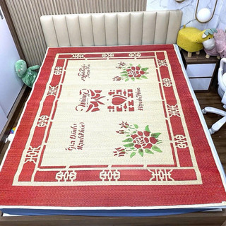 Chiếu Cói Trắng 1m8x2m Cao Cấp Bo Viền