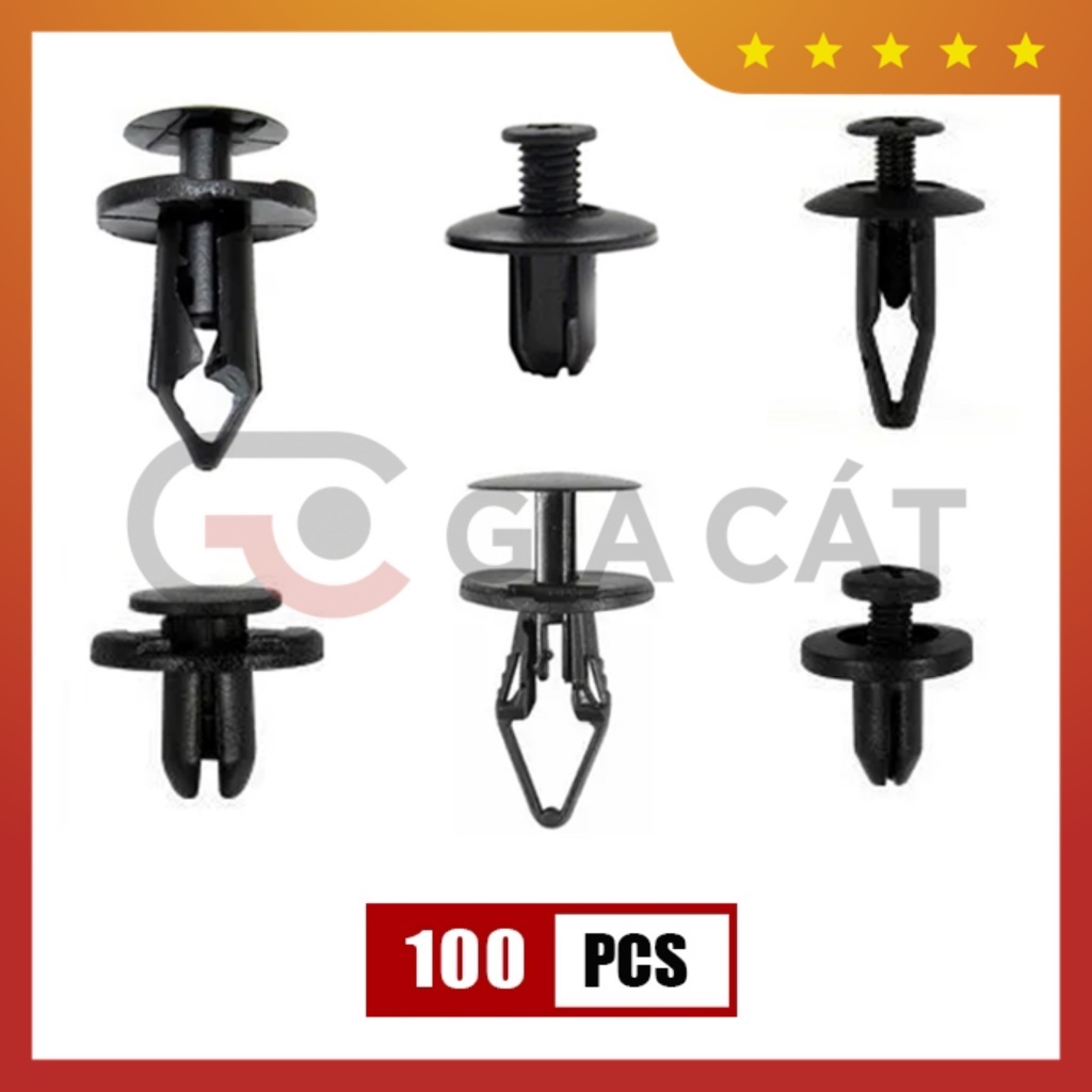 [FORD] Hỗn hợp 100 chiếc chốt nhựa bắt chắn bùn, long dè,.. dành cho Ford (Ranger, Explorer,...)