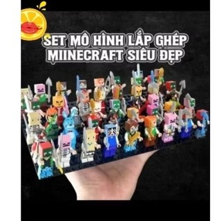 Đồ Chơi Lắp Ráp Nhân Vật Mô Hình Minecraft Combo 30 Nhân Vật Tặng Kèm Đế