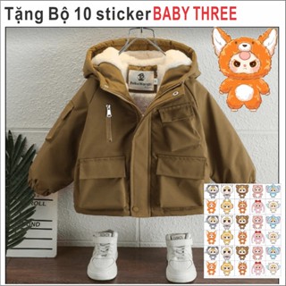 áo khoác Parka lót lông cho bé trai bé gái dày ấm cao cấp