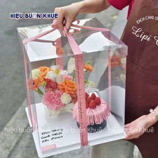 Hộp Bánh Kem, Hộp Mica Đựng Bánh Sinh Nhật, Quà Tặng, Quà Tết, Quà Cưới, Trái Cây... 3 Chi Tiết [Không Kèm Ruy Băng]