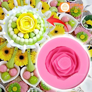  Khuôn silicon hoa hồng trà đại 13cm làm thạch rau câu nhấn xôi 