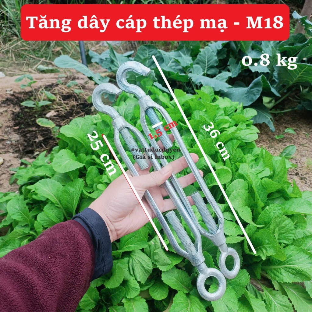 Tăng đơ dây cáp thép mạ [ Ø 18mm ]