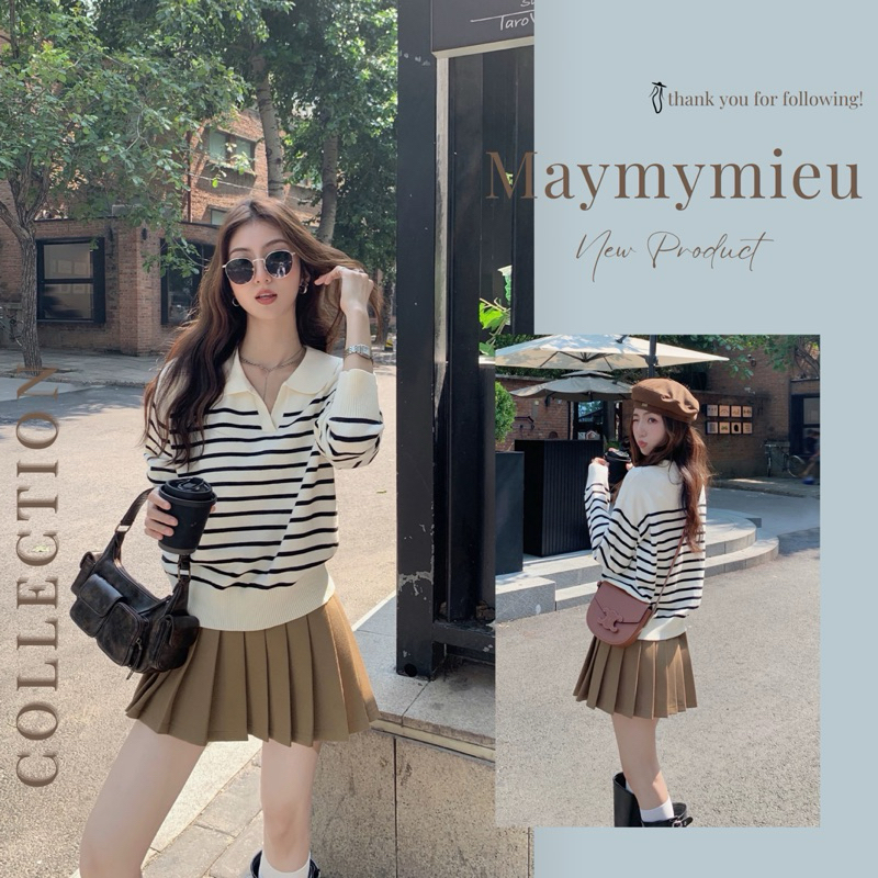 (Maymymieu -order) Áo len kẻ nhà MULVAN CHÍNH HÃNG XINH XẮN