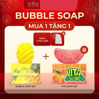   Mua 1 Tặng 1  Soap tắm trắng kích trắng tẩy da chết Bubble Soap xà bông tắm trắng da - LE'PEAU 