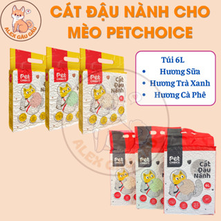 Cát Đậu Nành Cho Mèo PetChoice (Túi Vàng/ Túi Đỏ) Cát Hữu Cơ Vệ Sinh Cho Mèo, Khử Mùi, Thấm Hút Tốt  6L/2kg - ALEX