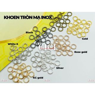 Túi 10g Khoen tròn mạ inox Cici Handmade hạt cườm nguyên liệu tự làm kẹp tóc, vòng tay, cài áo đính kết váy hạt đá DIY