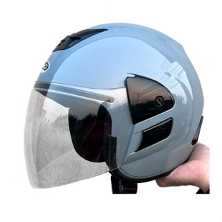 Nón bảo hiểm, mũ bảo hiểm 3/4 đầu GRO, cho nam nữ, hàng cao cấp, kính dài che toàn bộ mặt-size 55cm-59m-Huongviva