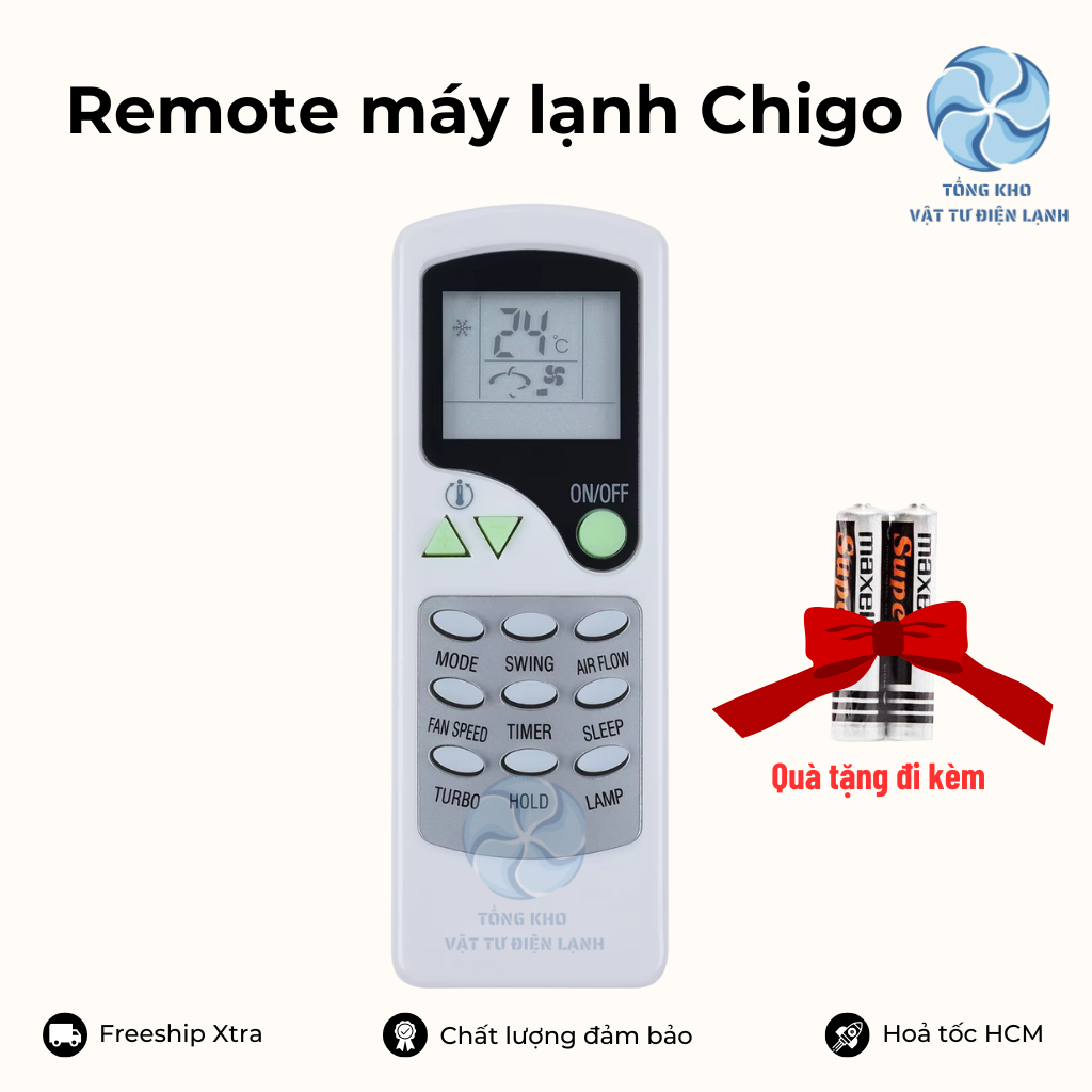 Remote máy lạnh Chigo - Điều khiển điều hoà Chigo - Mốt khiển điều hoà Chigo