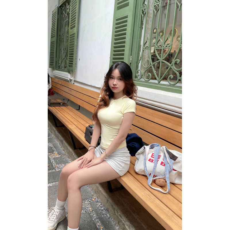 [MỞ BÁN] ÁO THUN DÁNG ÔM NHẸ CỔ TRÒN CỘC TAY cotton mịn mát mùa hè m666 | BigBuy360 - bigbuy360.vn