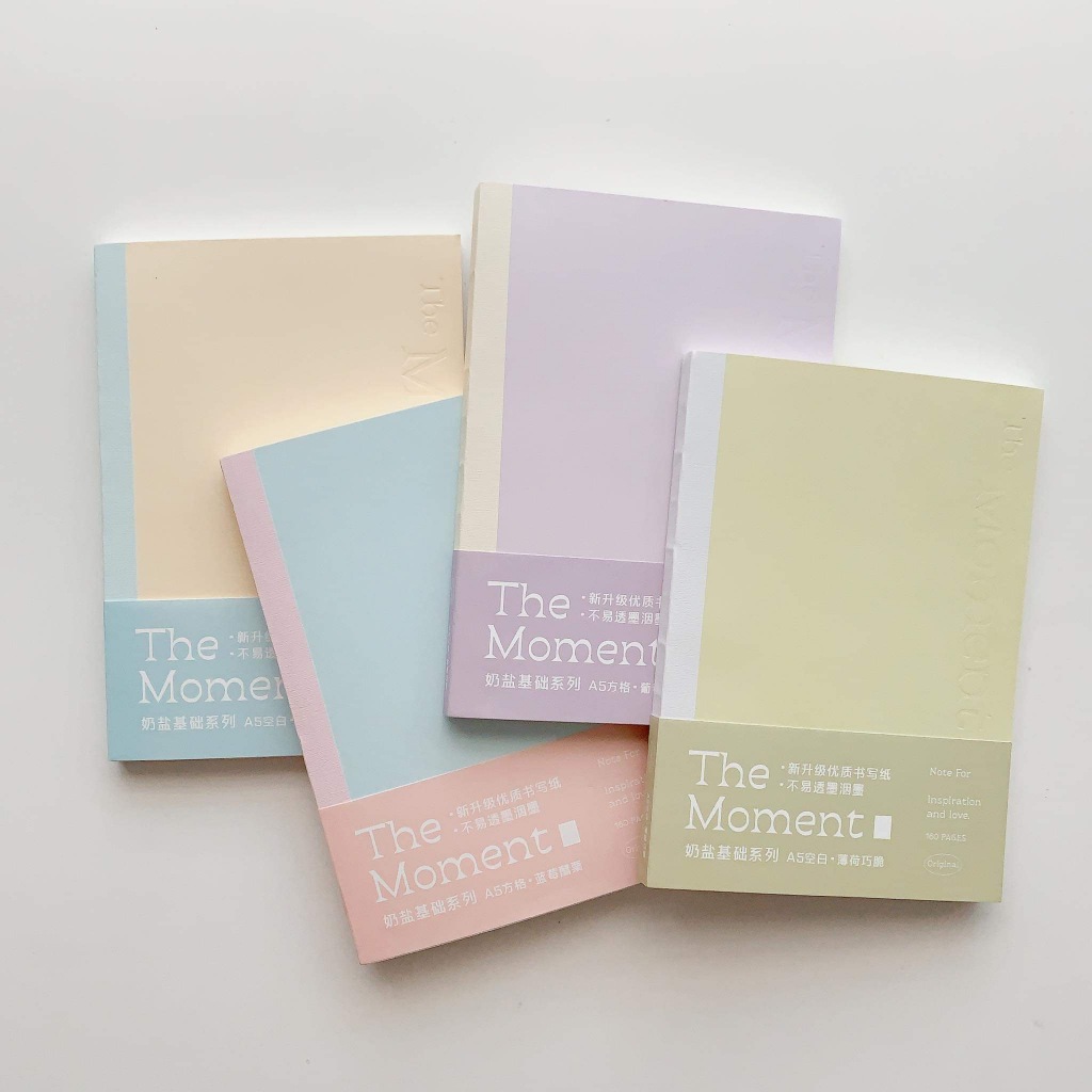 Sổ giấy trơn Note For Basic A5 the Moment màu pastel - Sổ ruột trơn 100gsm giấy mượt