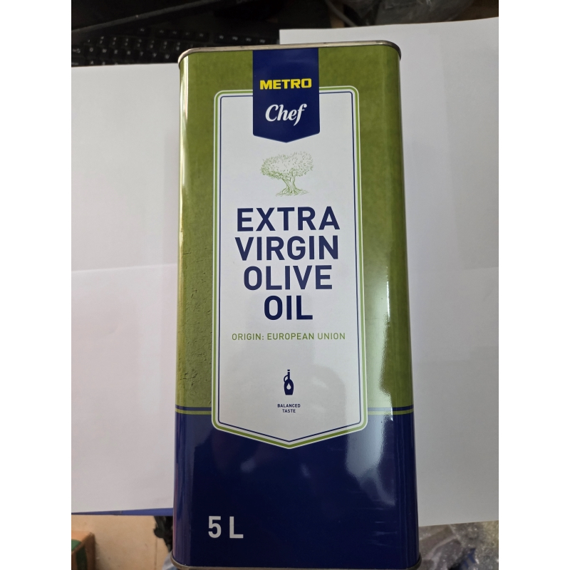 Dầu Oliu Extra Virgin Nguyên Chất đậm đặc hiệu Metro Chef Olive Extra Virgin 5 Lít nhập khẩu Italia