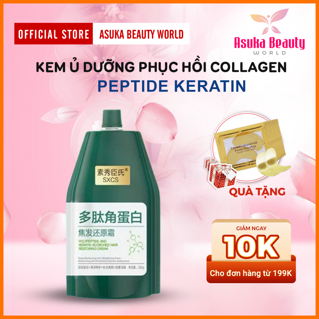 Kem Phục Hồi Tóc PEPTIDE KERATIN 250g - Kem SXCS PEPTIDE KERATIN Chăm Sóc Tóc Hư Tổn, Cấp Ẩm, Ngăn Rụng, Dưỡng Tóc