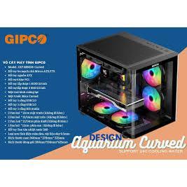  Vỏ case  vỏ máy tính  GIPCO MB038 kích thước nhỏ gọn M-ATX dạng bể cá vô cực bo góc cực đẹp 