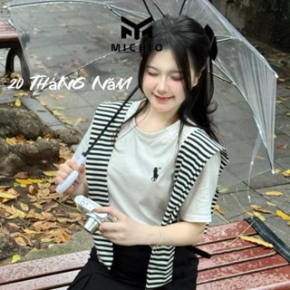 [Tặng kèm khoác choàng] Áo thun babytee thêu logo con ngựa kèm khoác choàng thuỷ thủ - 20 tháng 05 shop