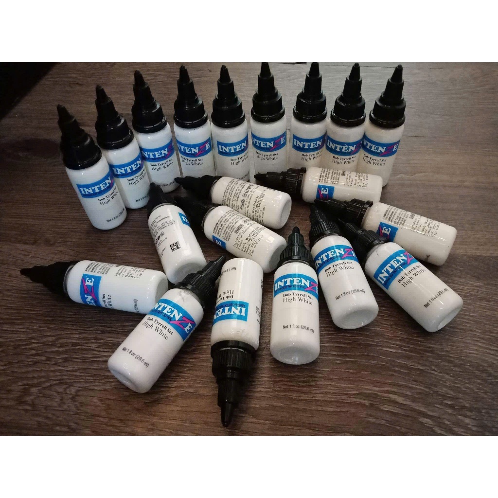 Mực xăm Intenze, mực màu xăm hình tattoo, mực trắng Intenze hight white.