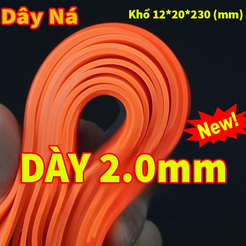 Dây thun ná cao su loại dày 2mm bản rộng 2cm dài 23cm màu cam