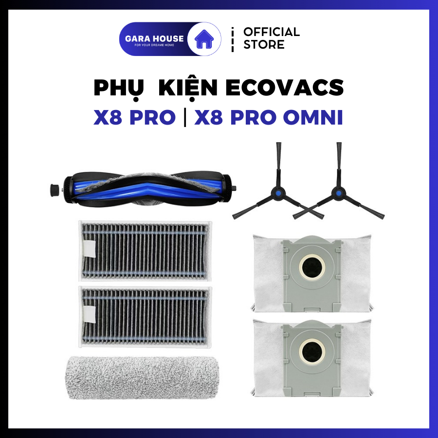 Phụ kiện Robot hút bụi Ecovacs X8 Series X8 Pro X8 Pro Omni X8 Plus_ Phụ kiện thay thế