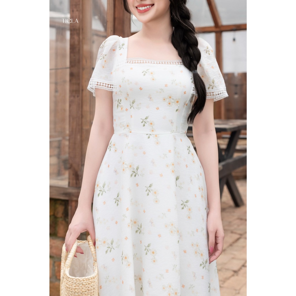 TIELA Đầm váy hoa cổ vuông - Erasmus Dress | BigBuy360 - bigbuy360.vn