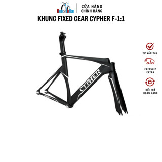 Khung xe đạp Fixed Gear Track Cypher nhôm càng carbon Gắn Xe Đạp Sports (Gồm càng, chén cổ, cốt yên)