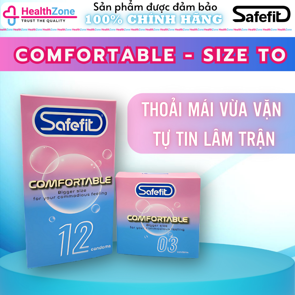 Bao Cao Su Safefit Comfortable - SIZE 52mm (lớn)