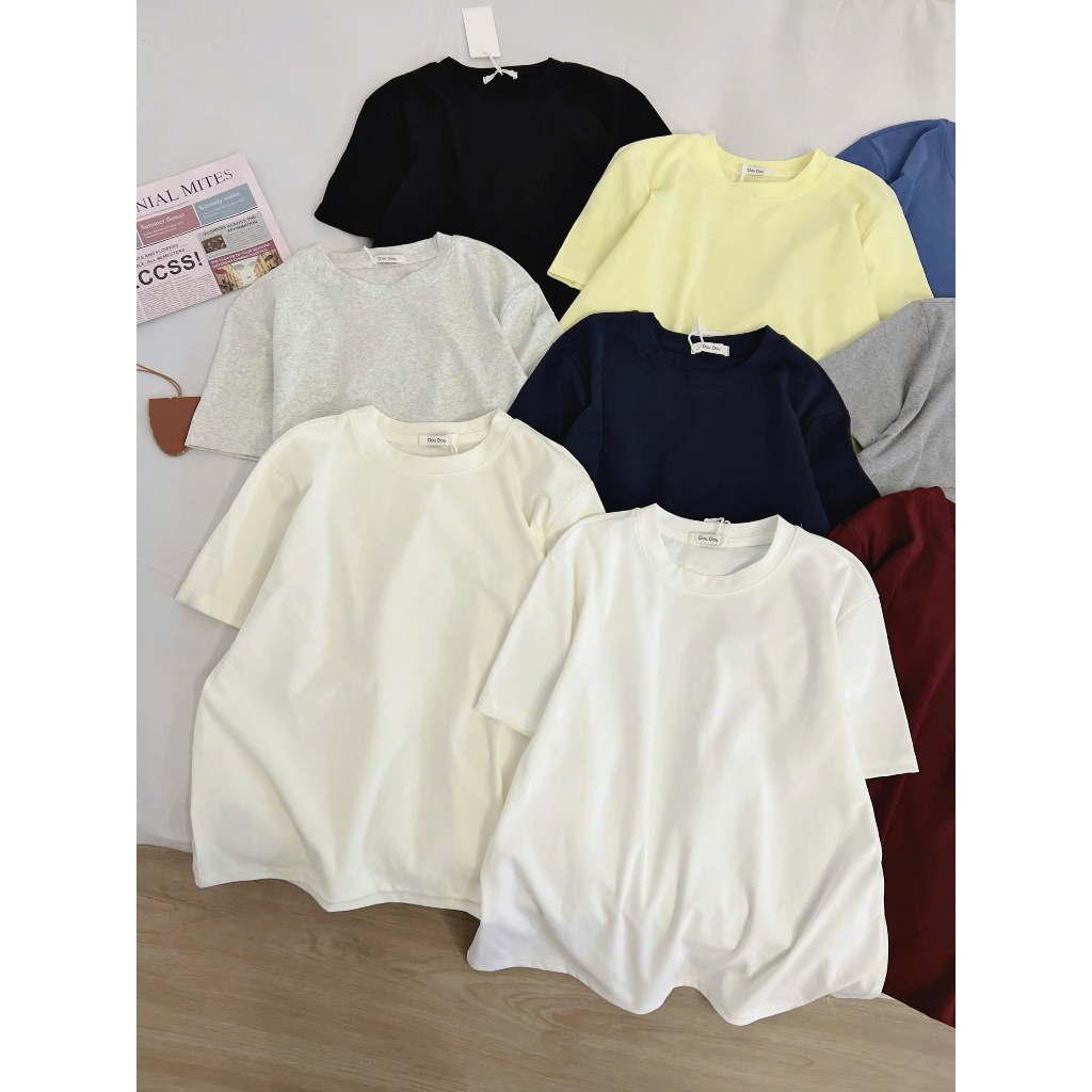 (ẢNH OLDSCHOOL) Áo thun nữ trơn basic form vừa chất lông mịn mềm DOUDOU | BigBuy360 - bigbuy360.vn