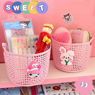 Rổ Nhựa Nhỏ Mini, Rổ Đựng Bút,  Rổ Đựng Vật Dụng Để Bàn Màu Hồng Dễ Thương Xinh Xắn