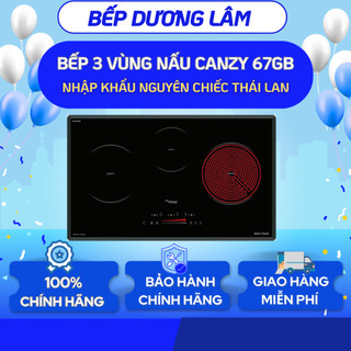 Bếp điện từ Canzy CZ TL67GB (Bếp ba: 2 từ + 1 hồng ngoại, Nhập khẩu THAILAND)