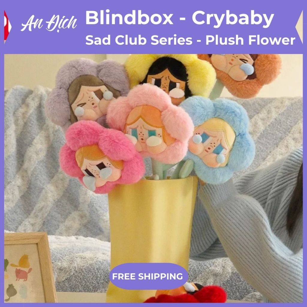 [Chính hãng] [1 hộp bất kỳ] Pop Mart Blindbox Crybaby Flower, mô hình hoa CryBaby Sad Club Series Pl