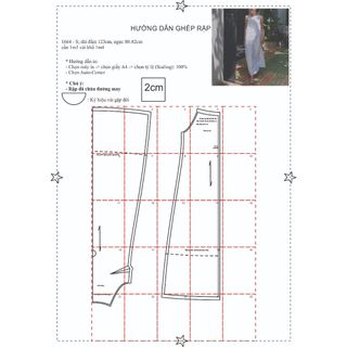 Rập giấy A0 mã 1664  - đầm dây nữ