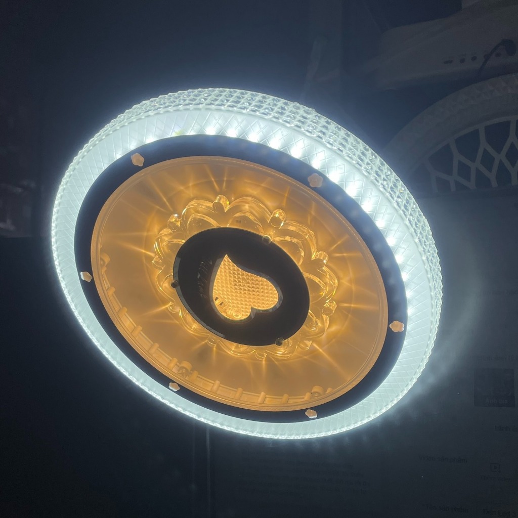 Đèn Led Trang Trí Tim Pha Lê 3 Chế Độ Kiêm Đèn Ngủ E27 Bảo Hành 12 Tháng